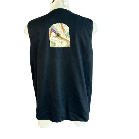 Vintage Handmade Asian Inspired Art to Wear Reversible Vest - Picture 4 of 11
